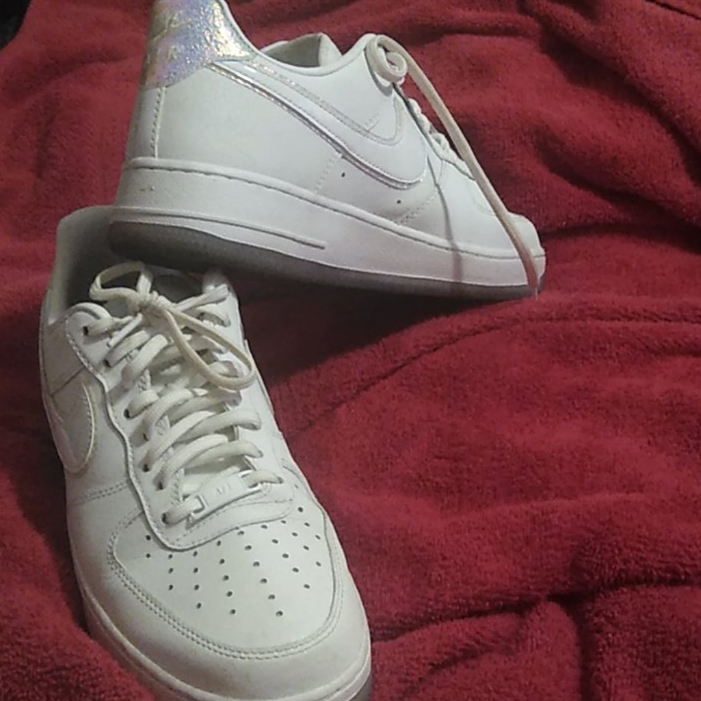 White Nike  Air Force 1's Iridescent Hologram